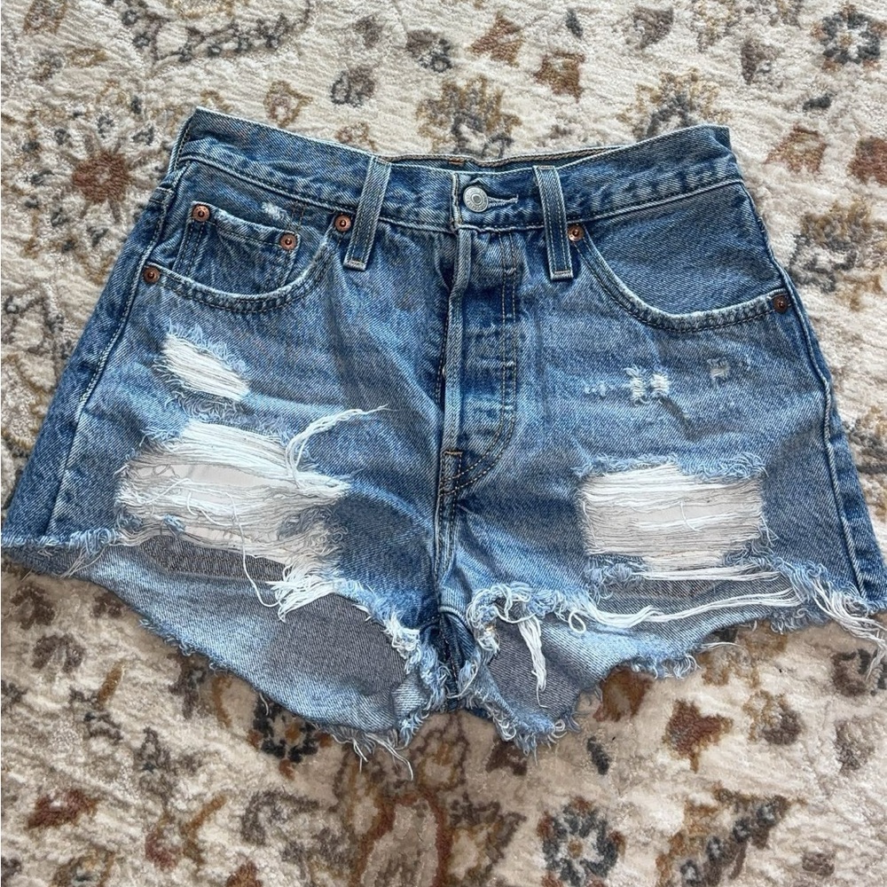 Levi's Women's Distressed Blue Jean Shorts